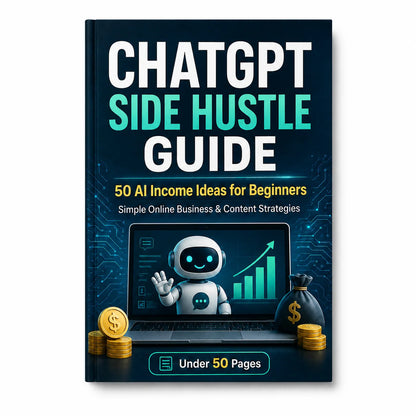 ChatGPT Side Hustle Guide 50 AI Income Ideas for Beginners Online Business Content Strategy Book Under 50 Pages