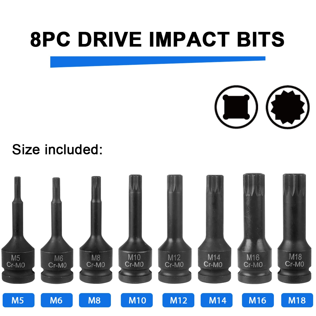 Bicycle Torque Wrench Set  8Pcs/Set Universal Sleeve Head Hex Cr-v Bit Set Drill Wrench Socket Spanner Pro Motorcycle Repair Kit