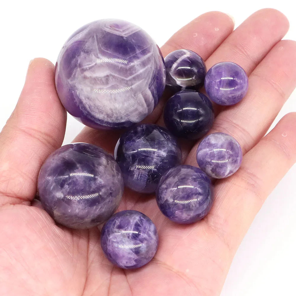 16mm 18mm 20mm 25mm 30mm 40mm Balls Natural Stone Amethyst Crystal Sphere Reiki Healing Mineral Specimen Globe Chakra Home Decor