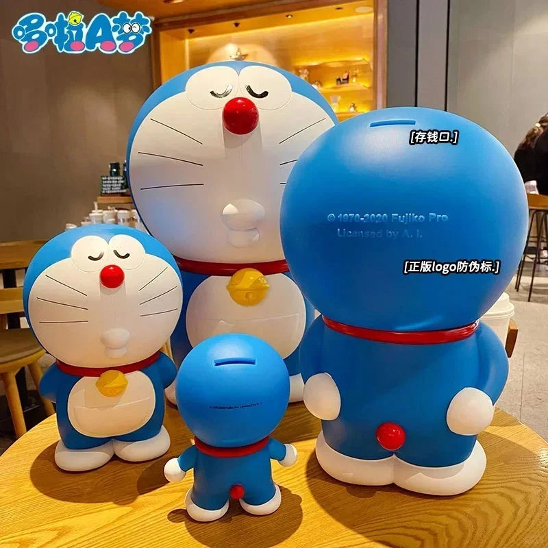 Large Size Doraemon Action Figures Toys Anime Kawaii Piggy Bank Pvc Figurines Decoration Model Toy Statue Decor Birthday Gifts