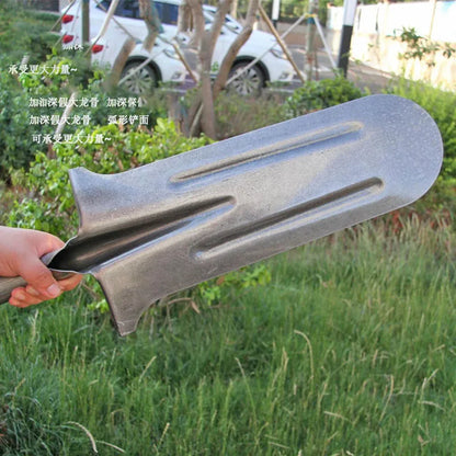 Outdoor digging pit iron tip shovel multi-function with pedal extension shovel round head shovel garden shovel