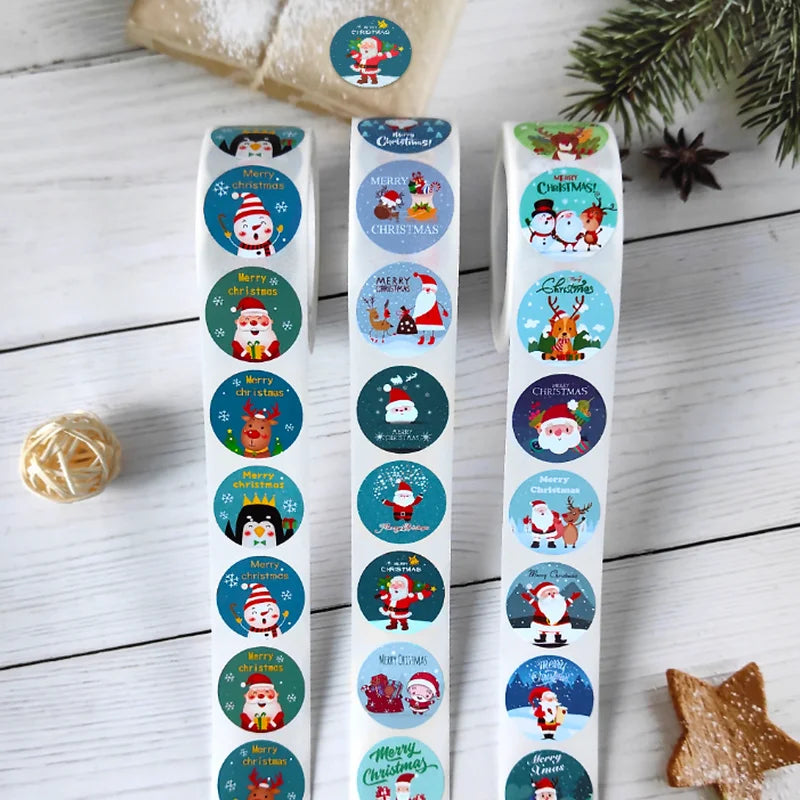 Christmas gift stickers decorative sealing sticker Merry Christmas Reward Self-adhesive labels  Day party