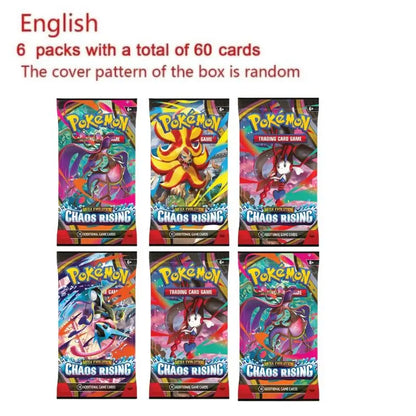 360PCS Pokémon Cards Chaos Rising Booster Box 36 Packs 360 Cards English TCG Collectible Trading Card Game Toys for Kids Gift