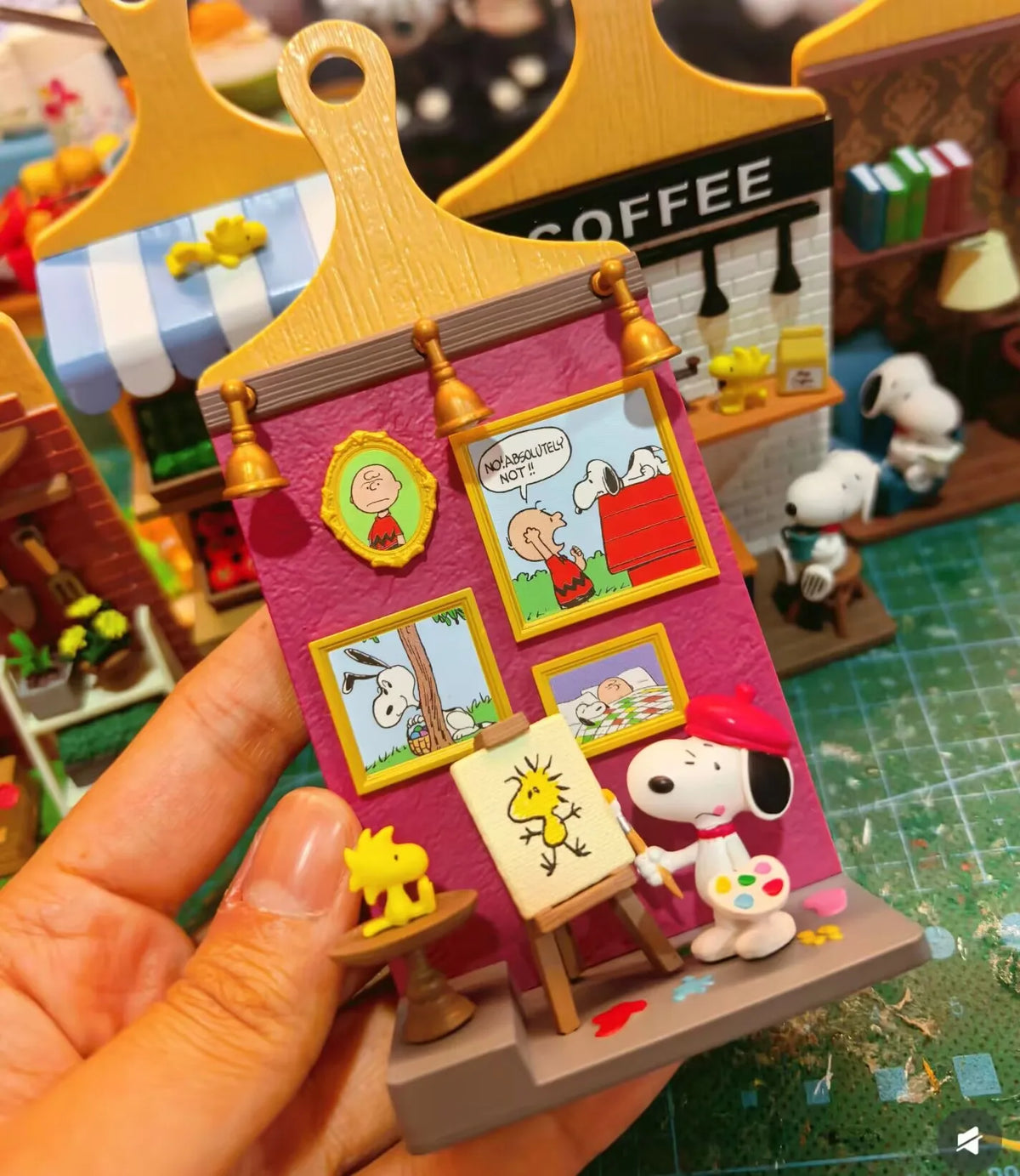 Re-Ment Peanuts Snoopy Miniature Scene Blind Box Wall Hanging Cutting Board Pendant Food Play Figure Daily Life Mini Diorama Set