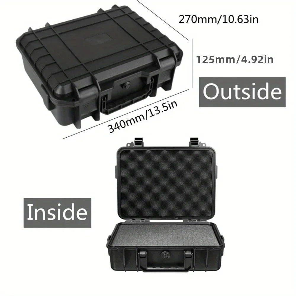 Waterproof Hard Carry Case Bag Toolbox With Pre-cut Sponge Storage Box Safety Protector Organizer Hardware Box Impact Resistant
