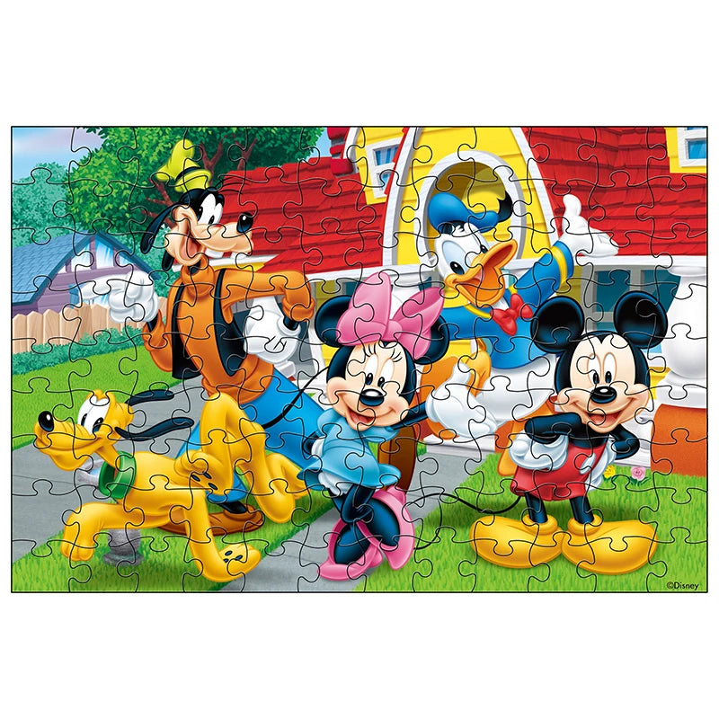 108PCS Disney Officially Licensed Mickey and Minnie Jigsaw Puzzles Early Education Toy Decorative Colorful Painting Every Piece