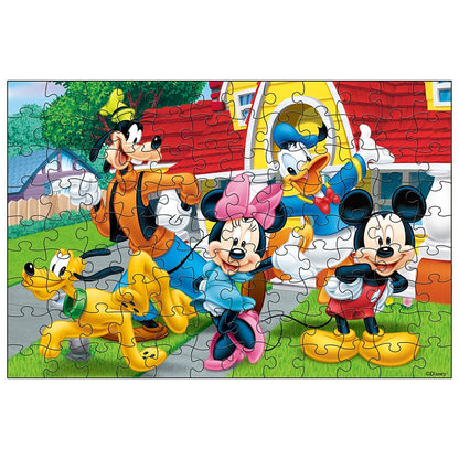 108PCS Disney Officially Licensed Mickey and Minnie Jigsaw Puzzles Early Education Toy Decorative Colorful Painting Every Piece