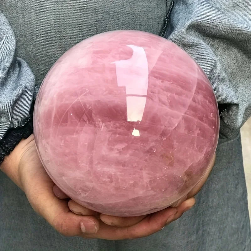 Rose quartz crystal ball, love crystal, used for home decoration, desktop ornaments, holiday gifts