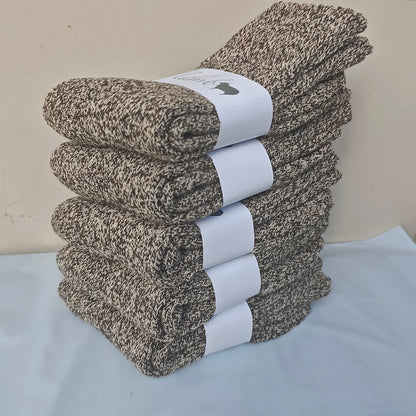 3/5 Pair Winter Men's Merino Wool Socks Super Thick Warm High Quality Harajuku Retro Snow Casual Antifreeze Cashmere Socks Men