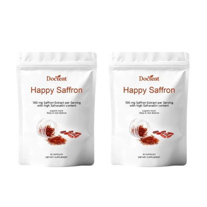 Saffron Extract Capsules for Mood Relaxation 100mg Per Serving High Safranal Saffron Raise Sleep Quality Stress Relief 60 Count