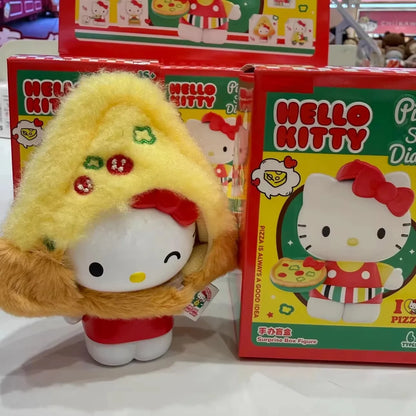 Authentic Hello Kitty Blind Box Pizza Shop Diary Series Cute Kt Figures Trendy Toy Desktop Ornament  Girls Valentine'S Day Gift