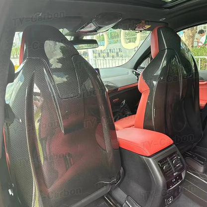 Dry Carbon Fiber Seat Back Covers Trims for BMW G80 M3 G82 G83 M4 G87 M2 X3M F97 X4M F98 2021-2024 Car Inner Seat Cover Bodykit