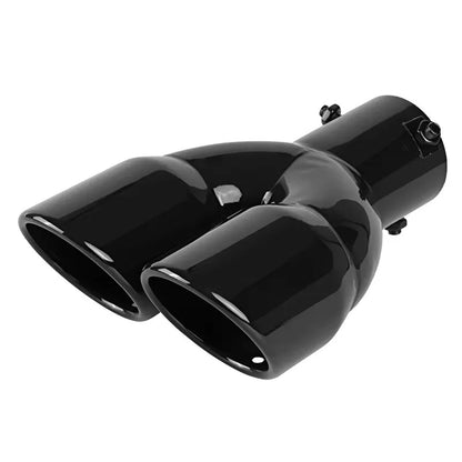 63mm Thicken Exhaust Tip Double Outlet Muffler Tip Tail Pipe Universal Exhaust System High Quality Stainless Steel Car Exhaust