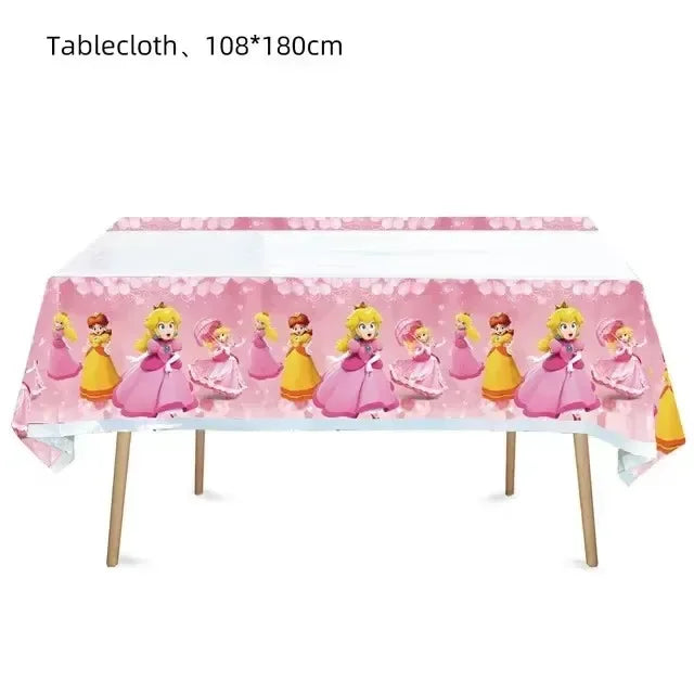 Mario Luigi Peach Princess Yoshi Toad Cake Insertion Cards Banner Spiral Tablecloth Mario Theme Birthday Party Carvinal Props