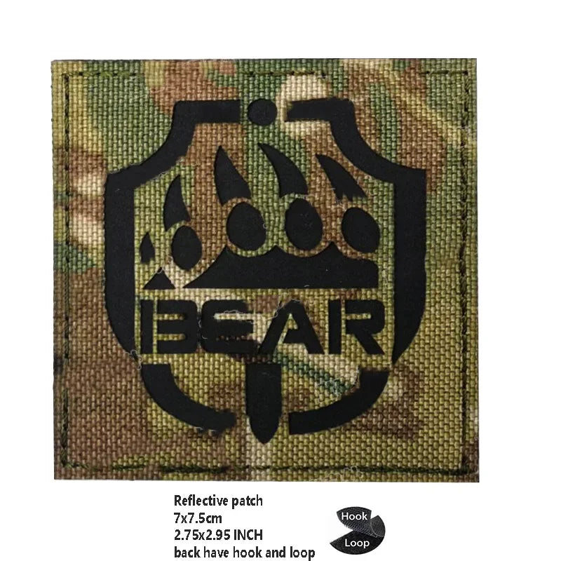 PVC Rubber Patch USEC Team Badge BEAR Magic Armband IR Reflective Tactical Morale Backpack Hook and Loop Patches for Clothing