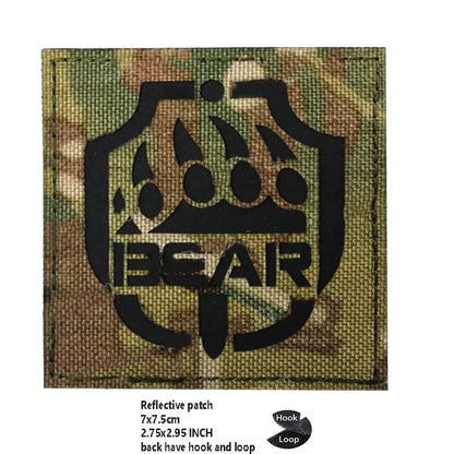 PVC Rubber Patch USEC Team Badge BEAR Magic Armband IR Reflective Tactical Morale Backpack Hook and Loop Patches for Clothing
