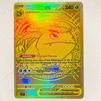 DIY Mew EX 012 Gold Foil Texture Cards English Version Collectible Grade Premium Anime Collection Cards