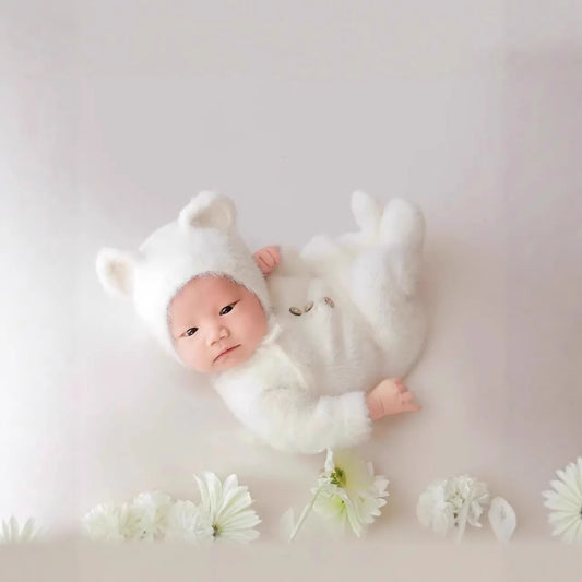 0-1 Month Baby Bear Outfit Newborn Photography Props Jumpers Baby Photo Shoot Clothing