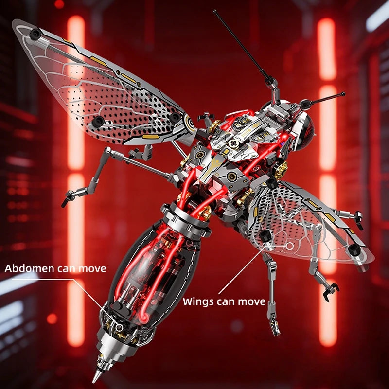 DIY Mechanical Mosquito Building Blocks STEM Toy Creative Animal Linkage Model MOC Assembly Toy Birthday Gift for Children
