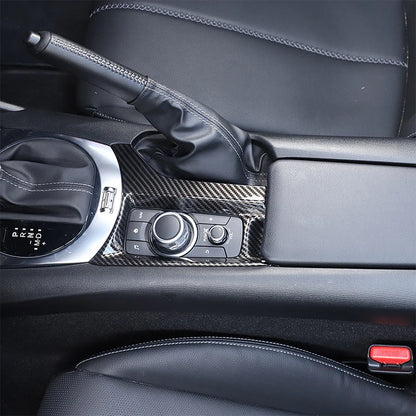 For Mazda MX-5 ND 2016-2023 ABS Carbon Fiber Car Handbrake Panel Frame Central Media Button CoverSticker Accessories