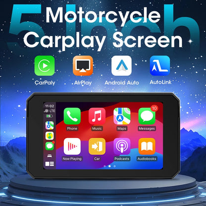 Jansite Dual Bluetooth Motorcycle Carplay Screen Navigation GPS Display IP67 Waterproof Support Helmet Intercom Moto Accessories