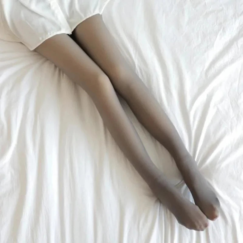 Women Thermal Stockings Sexy Fleece Tights Warm Winter High Waist Translucent Pantyhose Thick Elastic Skin Effect Plus Legging