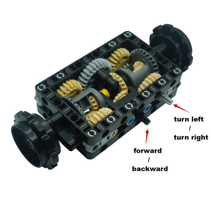 Tracked Chassis Gearbox Technical Building Block Parts MOC Tank Excavator Remote Control Steering System Gear Differential Brick