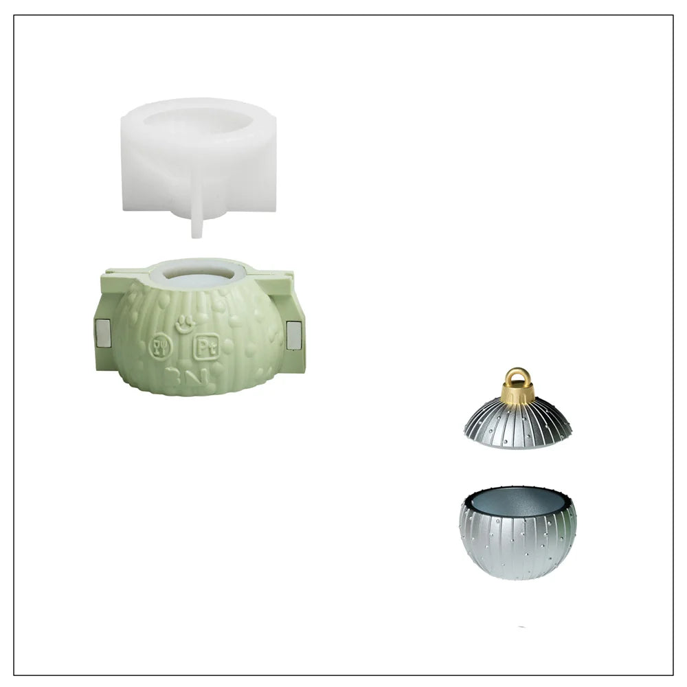 Christmas Twinkle Bauble Candle Jar Silicone Molds for Concrete Jesmonite Cement Reusable Candle Refill Mould DIY Xmas Gifts