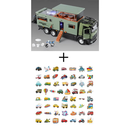 1:18 Off-road RV Diecast Models Alloy Toys Cars Folding Rearview Mirror Doors Opened  with Sound Light Vehices Birthday Surprise