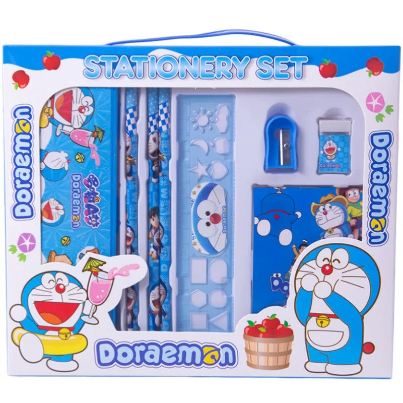 Doraemon Anime Merchandise Student Stationery 8Pcs Set Pencil Combination Primary School Student Learning Stationery Wholesale