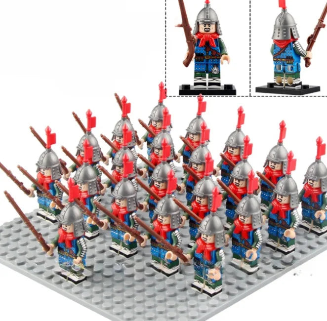 21PCS Medieval Ancient Roman Warrior Series Spartan 300 Warrior Children's Building Block Toys DIY Micro Scene Ornaments