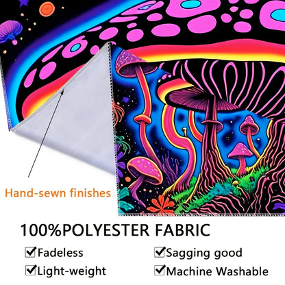 VIKAMA Psychedelic Mushroom Tapestry Art Decor Ambient Party Dorm Backdrop Living Room Feature Wall Room Decoration