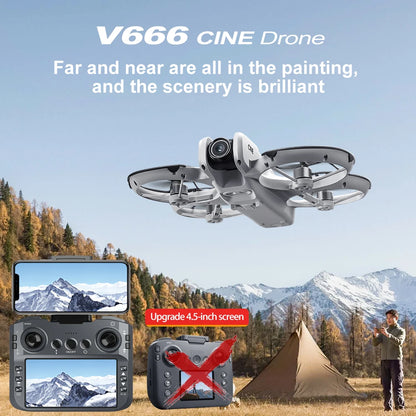 V666 Quadcopter Drone: 8K HD Camera, FPV, Brushless, Intelligent Obstacle Avoidance RC Toy