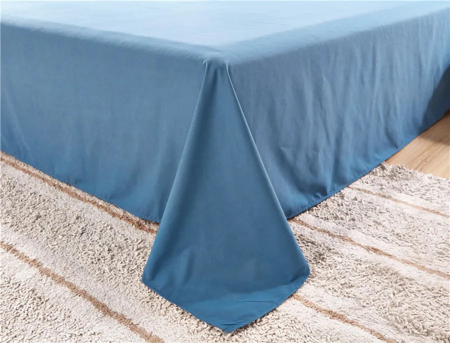 Spring Summer Autumn 1Pc 100% Polyester  Flat Sheet Solid Color High Quality Bed Sheet Various Sizes Can Be Customized