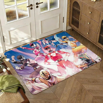 TV M-Mighty M-MorphinS Power Rangers Thickened Absorbent Non-Slip Floor Mat Bedroom Living Room Door Mat Flannel Rug