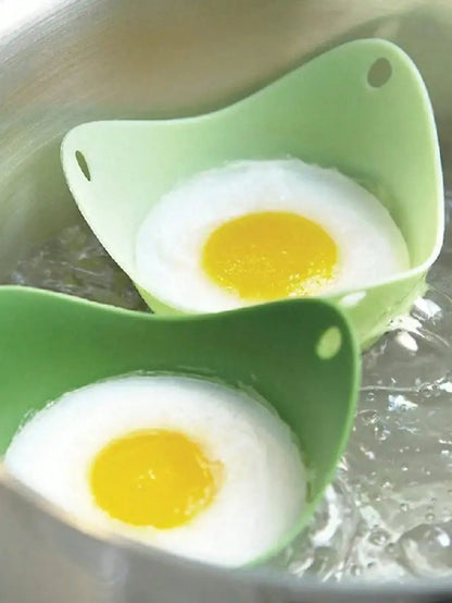 4pcs In Random Colors Egg Boiler Mold Cup, Silicone Egg Poachers, Poached Egg Cups For Microwave Air Fryer Stovetop Egg Cooking
