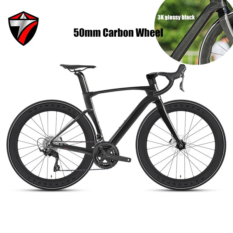 TWITTER New CYCLONE RS-24S Shift+105 Derailleur Carbon Road Bike 4-Pistons Oil Disc Brake Racing Bicycle 700*28C for Men Women