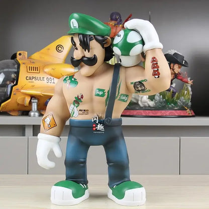 Muscle Mario Luigi Trendy Play GK Handheld Ornament Social Person Design Game Handheld Model Ornament Surrounding
