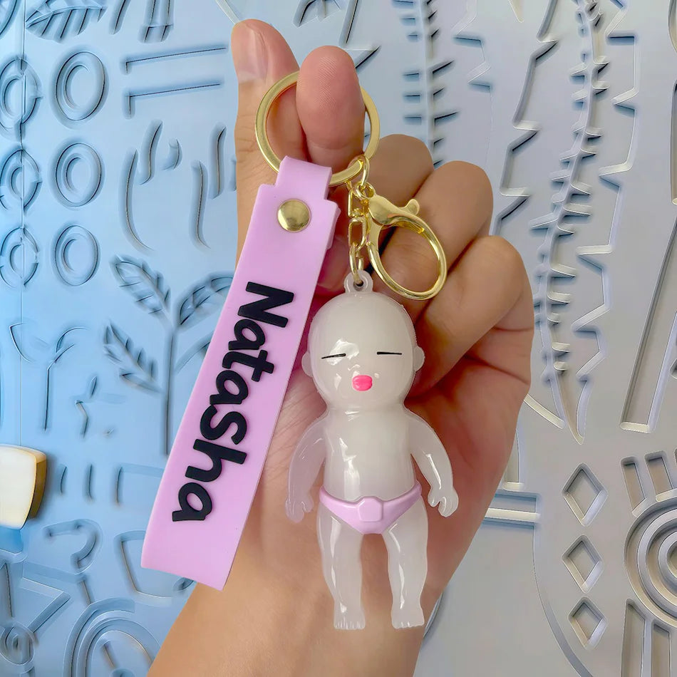 Internet-famous Natasha Black Doll Keychain, UV Color Changing Mini Pendant, Stress Relief Funny Novelty Gift, Multiple Colors A