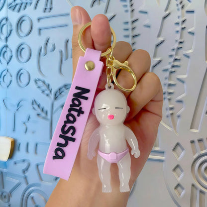 Internet-famous Natasha Black Doll Keychain, UV Color Changing Mini Pendant, Stress Relief Funny Novelty Gift, Multiple Colors A