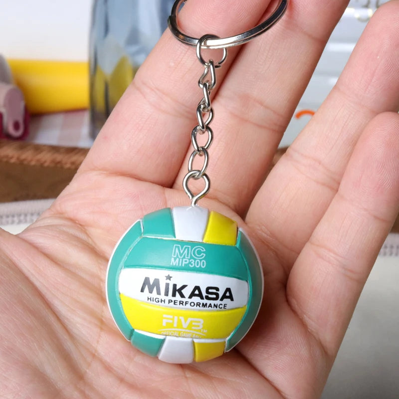 PVC Volleyball Keychain Ball Toy Sport Key Chain Gift Car Ball Key Holder Ring For Players Men Women Keyring Birthday Gift