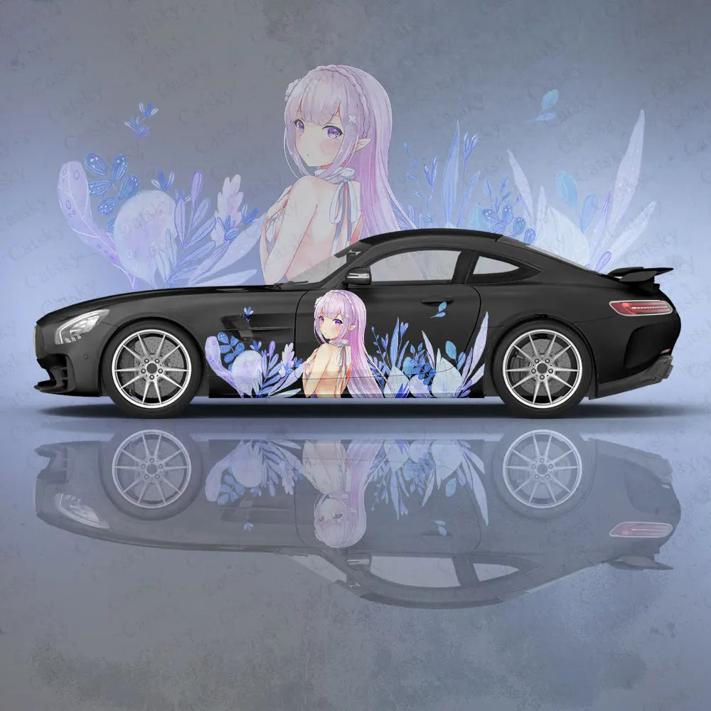 Emilia Re Zero Anime Girl Car Body Stickers Anime Itasha Car Side Decal Sticker Car Body Sticker Car Body Decoration Stickers