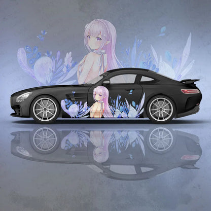 Emilia Re Zero Anime Girl Car Body Stickers Anime Itasha Car Side Decal Sticker Car Body Sticker Car Body Decoration Stickers