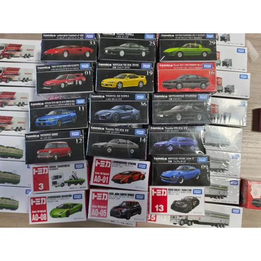 TOMY 1:64 Lamborghini Nissan GTR Tesla Bugatti Die Cast Alloy Car Model Small Toy Car Model Small Ornament.
