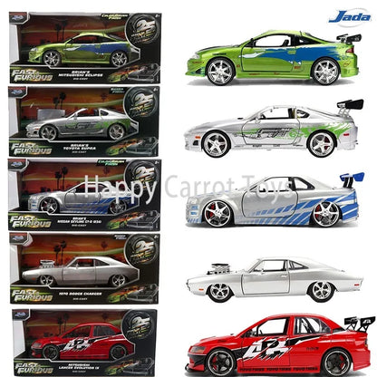 Original Jada 1:24 Fast & Furious 25th Anniversary Edition Diecast Car Model Exquisite Interior Details Metal Vehicle Gifts Toys