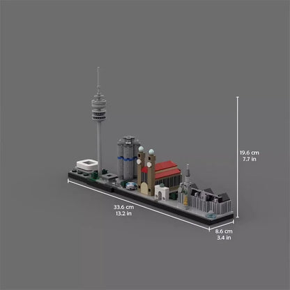 MOC Creative City Architecture Street View Building Blocks Kids Puzzle Toys Germany Munich Skyline Model Birthday Gift Ornament