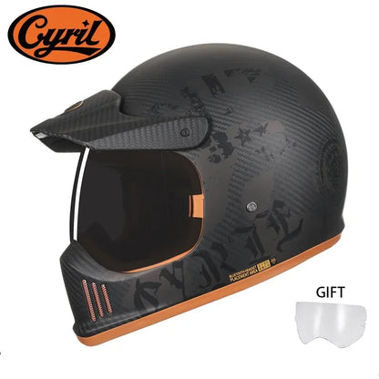Full Face Motorcycle Helmet Lightweight Carbon Fiber Helmet Racing for Men Women DOT Ece-R22/05 Approved CYRIL FF380