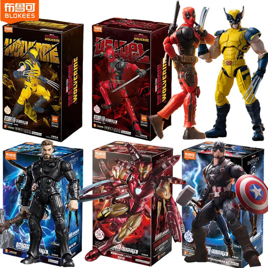 BLOKEES Deadpool  Wolverine X-Men Logan Winston Wilson Spiderman Venom Captain America Action Figures Joint Mobility Toys Gifts