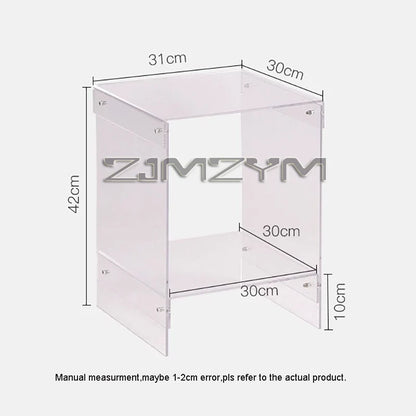 Acrylic Transparent Table Simple Bedroom Bedside Table Nordic Coffee Table Sofa Side Table Double-Deck Storage Tea Tables