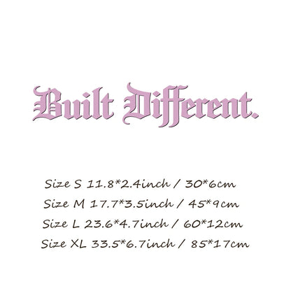 Built Different Vinyl Decal, Stylish Personality Waterproof Decal for JDM Sport Car Auto Window Decor